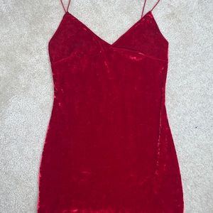 Red velvet dress